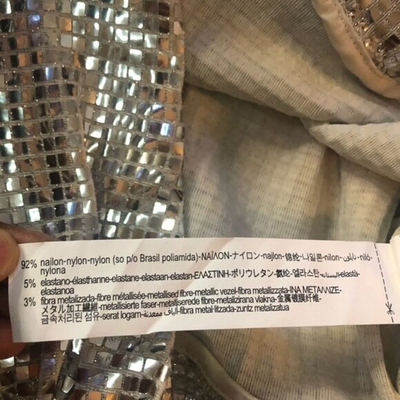 Nwt ZARA Draped Silver Sparkly Cropped Top Size XS - Picture 10 of 11